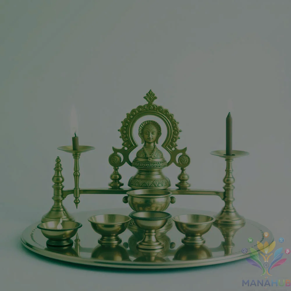 Brass Lakshmi idol — hand cast, 9 inches